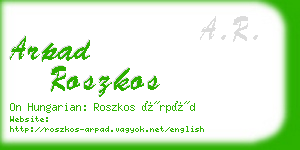 arpad roszkos business card